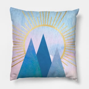 Boho Abstract Mountain Sunrise Pillow