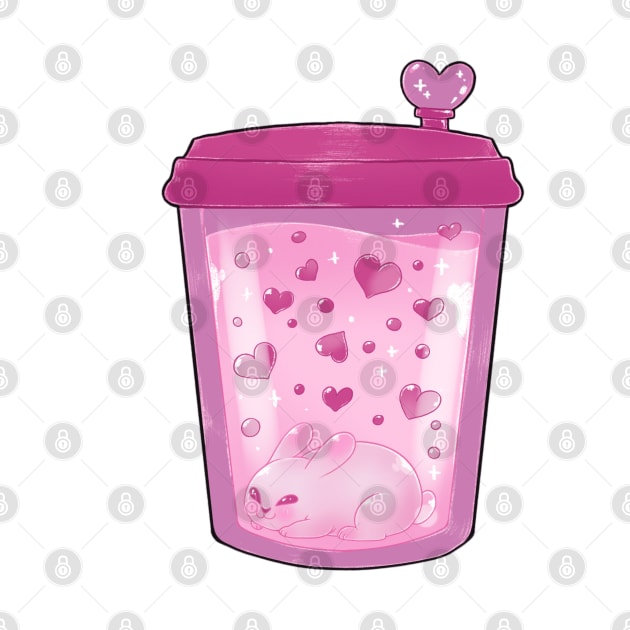 Cute love boba tea bunny by Itsacuteart