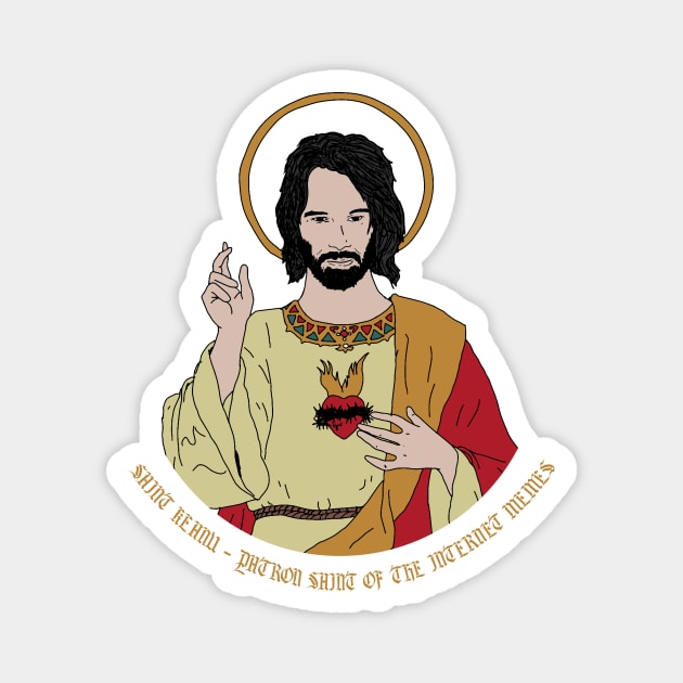 Saint Keanu Reeves - Saint Of The Memes Magnet by prometheus31