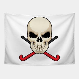 Skull at Hockey with Hockey bat Tapestry