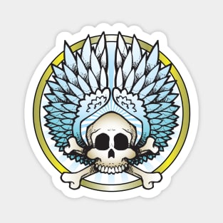 Angel Skull n Crossbones Magnet