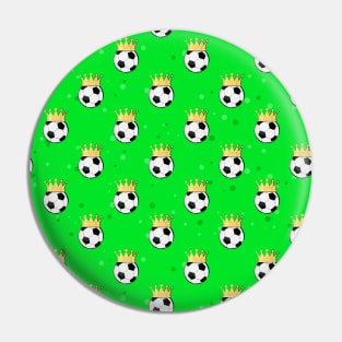 Football / Soccer - Sports King Seamless Pattern - Green Background Pin