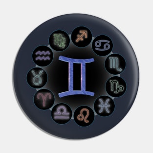 Gemini/The Twins Zodiac Symbol. Pin