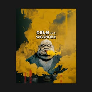 Puff Sumo: Calm is a  Superpower on a Dark Background T-Shirt