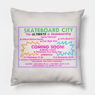 Vintage Skateboard City - America's First Ever Skate Park Pillow