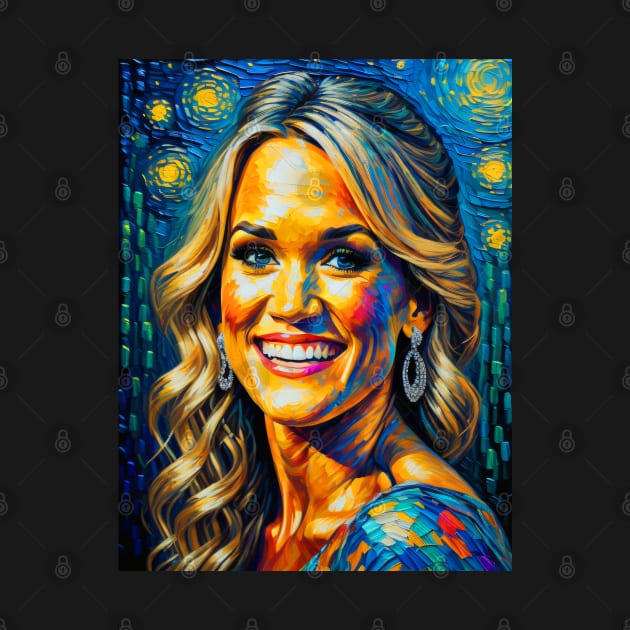 Carrie Underwood in starry night by FUN GOGH