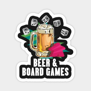 Beer & Board Games - Board Game Inspired Graphic - Tabletop Gaming  - BGG Magnet