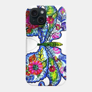 Floral butterfly drawing Phone Case