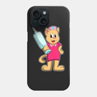 Cat as Nurse with Syringe Phone Case