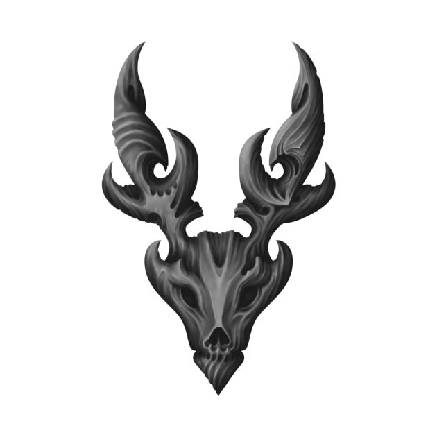 deer skull art by Hedgeh0g