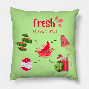 Watermelon Fresh Summer Fruit Pillow