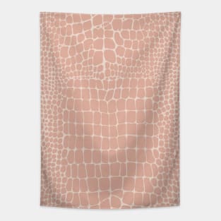 Crocodile Boho Blush Pink Animal Pattern Tapestry