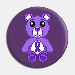 Purple Warrior Bear Pin