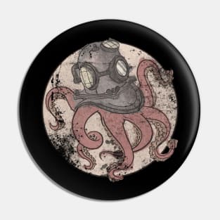 Diving octopus Pin