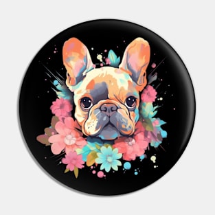 Flowery French Bulldog Pin