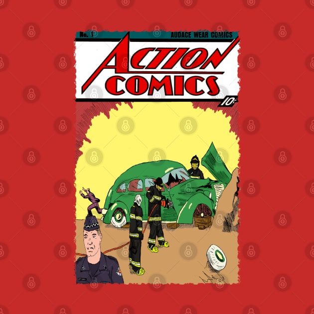 Action Comics Firefighters by Leo Carneiro