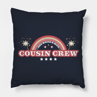 Red White and Blue Cousin Crew 4th of July Pillow