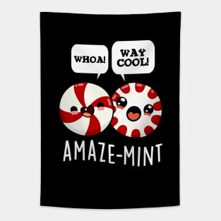 Amaze-mint Cute Mint Leaves Pun Tapestry