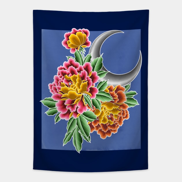 Moonlight Garden Tapestry by ColorMix Studios