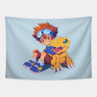 tai and agumon Tapestry