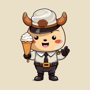 police kawaii ice cream cone junk food T-Shirt cute  funny T-Shirt