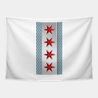 Chicago Flag Metal Look Tapestry