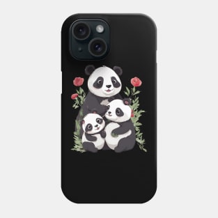 Panda Mum & Cubs Phone Case