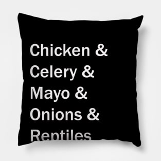 Reptilian Overlord Chicken Salad Pillow