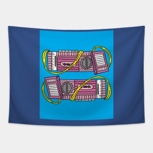 Old Colorful Stylish Retro Music Radios Tapestry