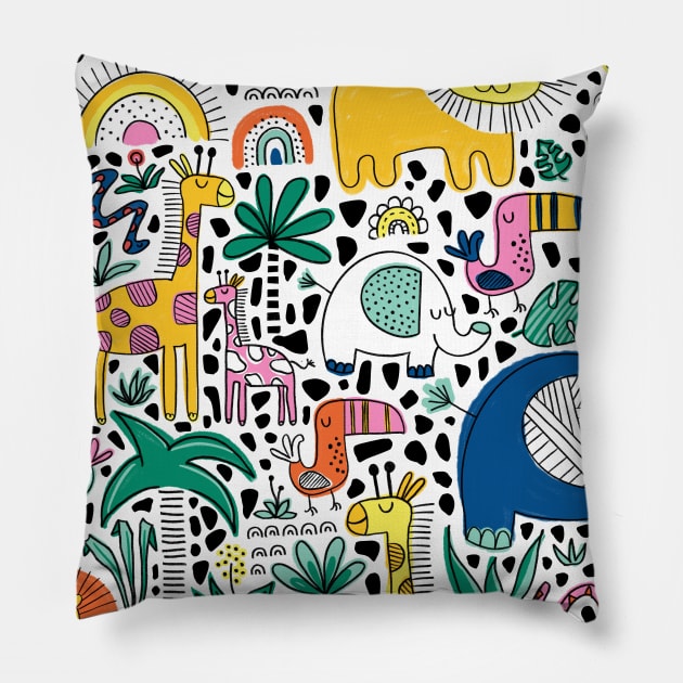 Safari Animal Pattern Pillow by Sandra Hutter Designs