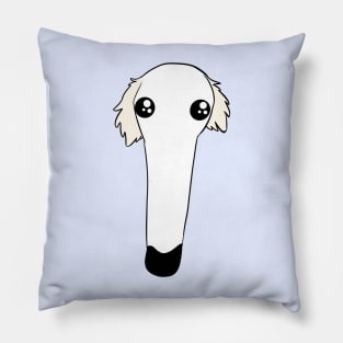 Borzoi dog face with big eyes Pillow