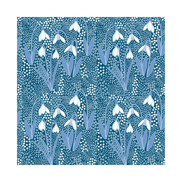 Snowdrop Flowers - Blue by monitdesign