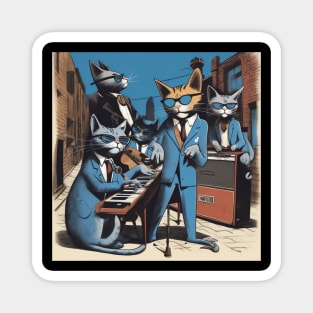 Jeffy and The Alley Cats, a Blues Band from the 1960’s made up of cats, Magnet