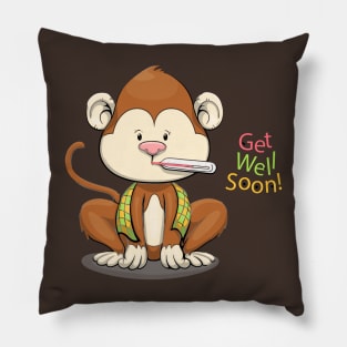 Get Well Soon Cute Monkey Pillow