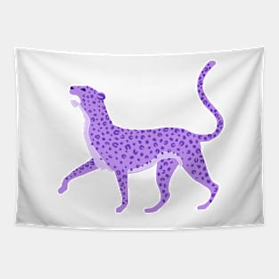 Purple Leopard Drawing Tapestry