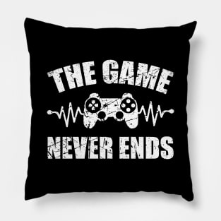 game never ends heartbeat controller gamer quote gaming Pillow