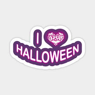 I Love Halloween (Batty Love Heart) Purple White Magnet