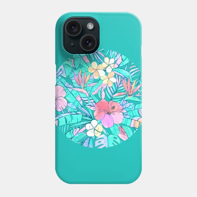 Pretty Pastel Hawaiian Hibiscus Print Phone Case by micklyn