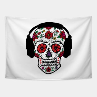 Sugar Skull Headphones Tapestry