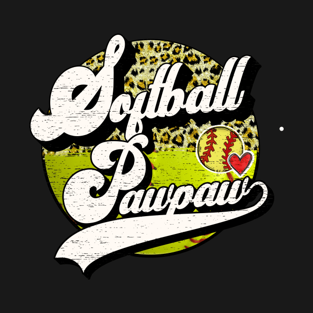 Softball Pawpaw Vintage Leopard Softball Family Matching by Wonder man 