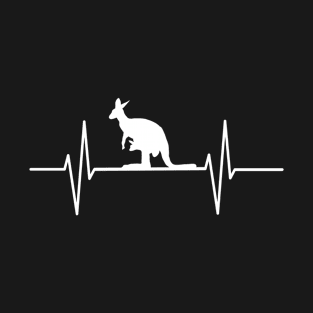 Kangaroo heartbeat, kangaroo lovers, Australian Animal Lover Gift T-Shirt