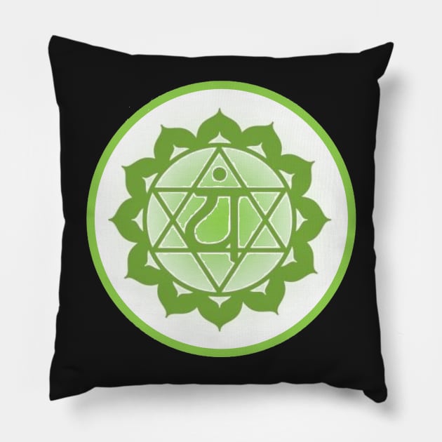 Love is key to all Heart Chakra- Dark Grey Pillow by EarthSoul