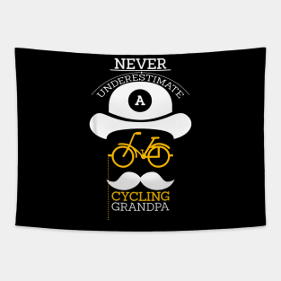 Mens Cycling Grandpa Bicycle Papa Grandparents Day Tapestry