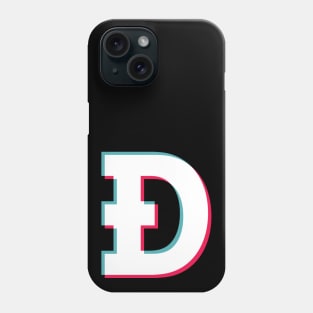 Dogecoin Social Media App blue pink glitch modern typography art gift Phone Case