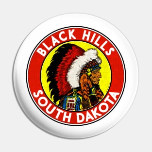 Black Hills South Dakota Badlands National Park Vintage Travel Label Pin