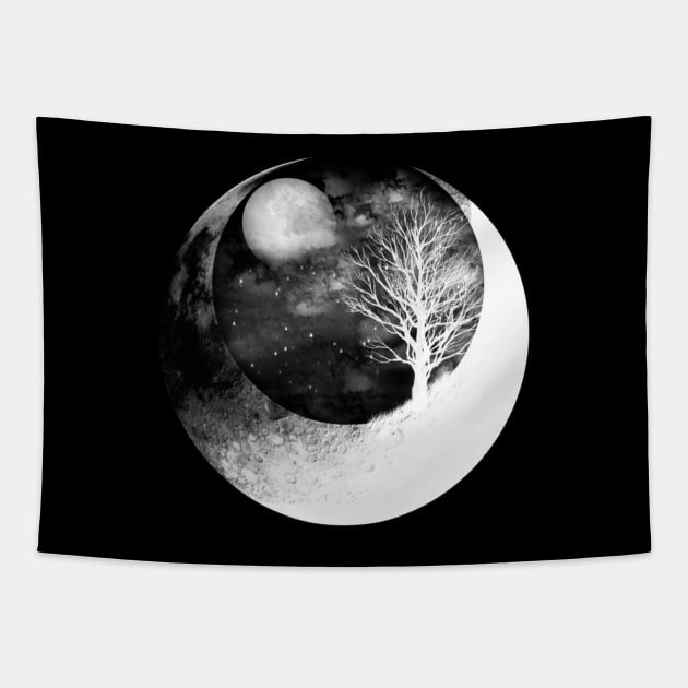 Light Side of the Moon Tapestry by Not Meow Designs 