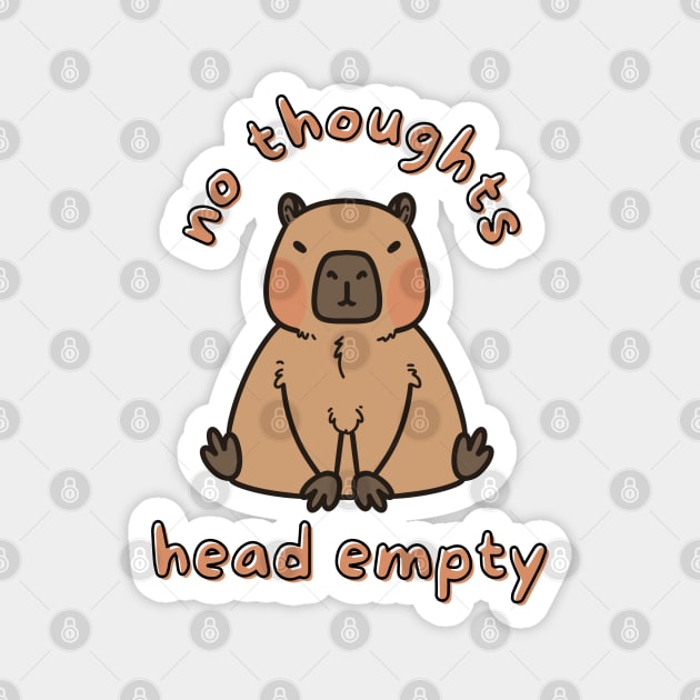 No Thoughts Head Empty Capybara Funny Meme Magnet by Art by Biyan