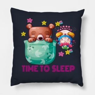 Cute Bear Animal  Sleep Design Pillow