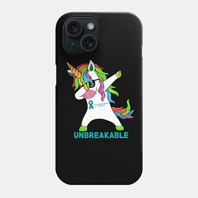 Myasthenia Gravis Awareness Unicorn Warrior Unbreakable Phone Case by mateobarkley67