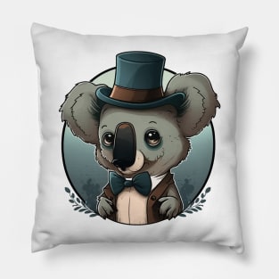 Koala with top hat Pillow